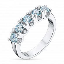 Valkokultainen sormus kasvatetut timantit