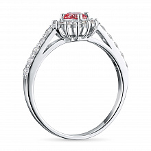 Valkokultainen sormus kasvatetut timantit