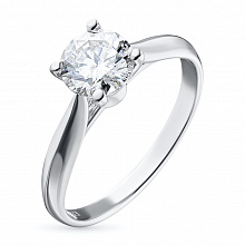 Valkokultainen sormus timanttikoru