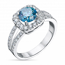 Valkokultainen sormus kasvatetut timantit