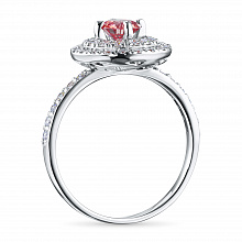 Valkokultainen sormus kasvatetut timantit