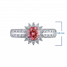 Valkokultainen sormus kasvatetut timantit