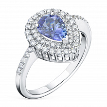 Sormus timanttikoru ja tansaniitilla