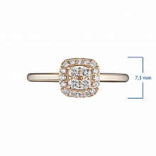 Punakultaiset sormus timanttikoru