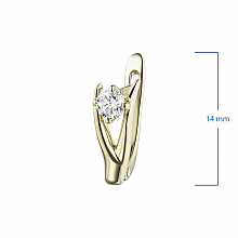 Keltakultainen korvakoru timanttikoru