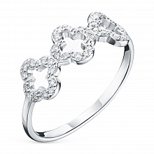 Valkokultainen sormus timanttikoru