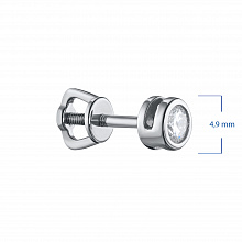Valkokultainen korvakoru timanttikoru