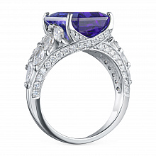 Sormus timanttikoru ja tansaniitilla