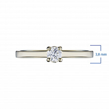 Keltakultainen sormus timanttikoru