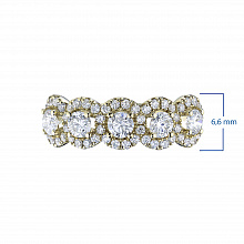 Keltakultainen sormus timanttikoru