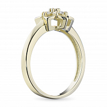 Keltakultainen sormus timanttikoru