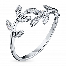 Valkokultainen sormus timanttikoru