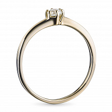 Keltakultainen sormus timanttikoru