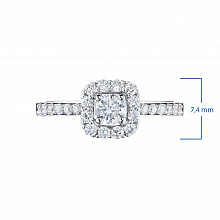 Hopeinen sormus kasvatetut timantit