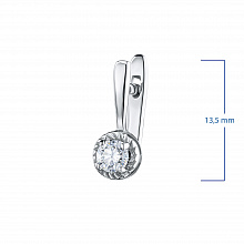 Valkokultainen korvakoru timanttikoru