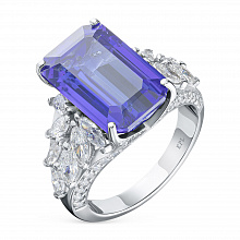 Sormus timanttikoru ja tansaniitilla