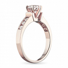 Punakultaiset sormus timanttikoru