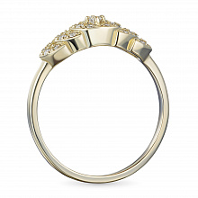 Keltakultainen sormus timanttikoru