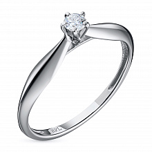 Valkokultainen sormus timanttikoru