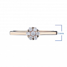 Punakultaiset sormus timanttikoru