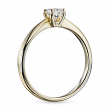 Keltakultainen sormus timanttikoru