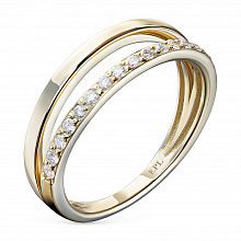 Keltakultainen sormus timanttikoru