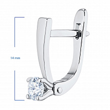 Valkokultainen korvakoru timanttikoru