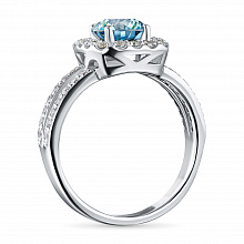 Valkokultainen sormus kasvatetut timantit