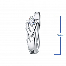 Valkokultainen korvakoru timanttikoru