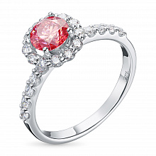 Valkokultainen sormus kasvatetut timantit