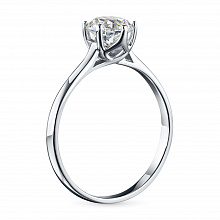 Valkokultainen sormus timanttikoru