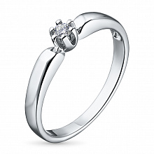 Hopeinen sormus timanttikoru