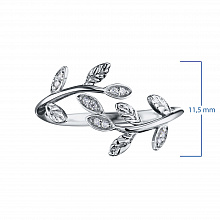 Valkokultainen sormus timanttikoru