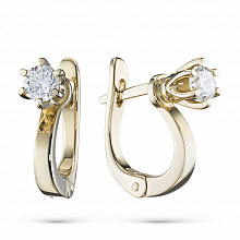 Keltakultainen korvakoru timanttikoru