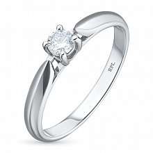 Valkokultainen sormus timanttikoru