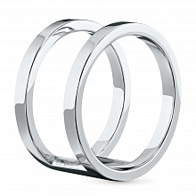 Hopeinen sormus timanttikoru