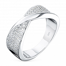 Valkokultainen sormus timanttikoru