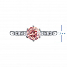 Valkokultainen sormus kasvatetut timantit