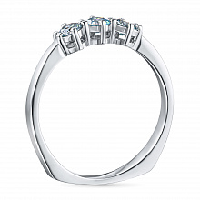 Valkokultainen sormus kasvatetut timantit