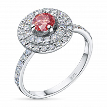 Valkokultainen sormus kasvatetut timantit