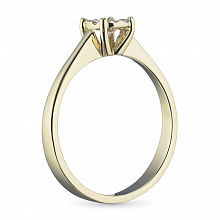 Keltakultainen sormus timanttikoru