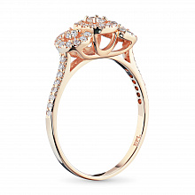 Punakultaiset sormus timanttikoru