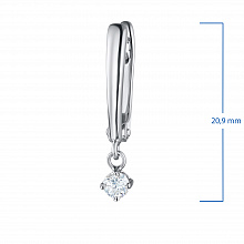 Valkokultainen korvakoru timanttikoru