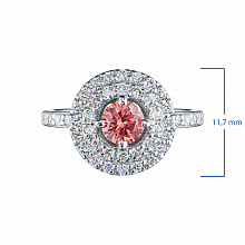 Valkokultainen sormus kasvatetut timantit