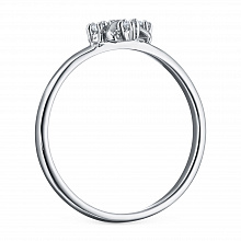 Hopeinen sormus timanttikoru