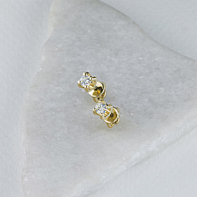 Keltakultainen pysetit timanttikoru