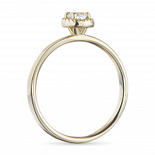 Keltakultainen sormus timanttikoru