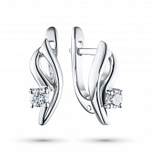 Valkokultainen korvakoru timanttikoru