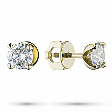 Keltakultainen pysetit timanttikoru