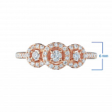 Punakultaiset sormus timanttikoru